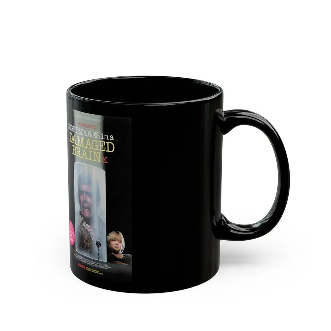 NIGHTMARE IN A DAMAGED BRAIN (VHS COVER) - Black Coffee Mug - Go Mug Yourself