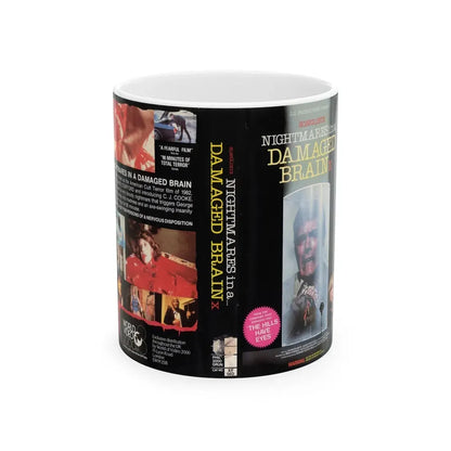 NIGHTMARE IN A DAMAGED BRAIN (VHS COVER) - White Coffee Mug 11oz - Go Mug Yourself