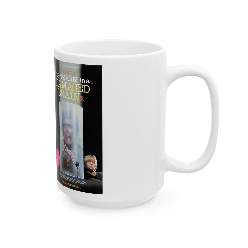 NIGHTMARE IN A DAMAGED BRAIN (VHS COVER) - White Coffee Mug-Go Mug Yourself