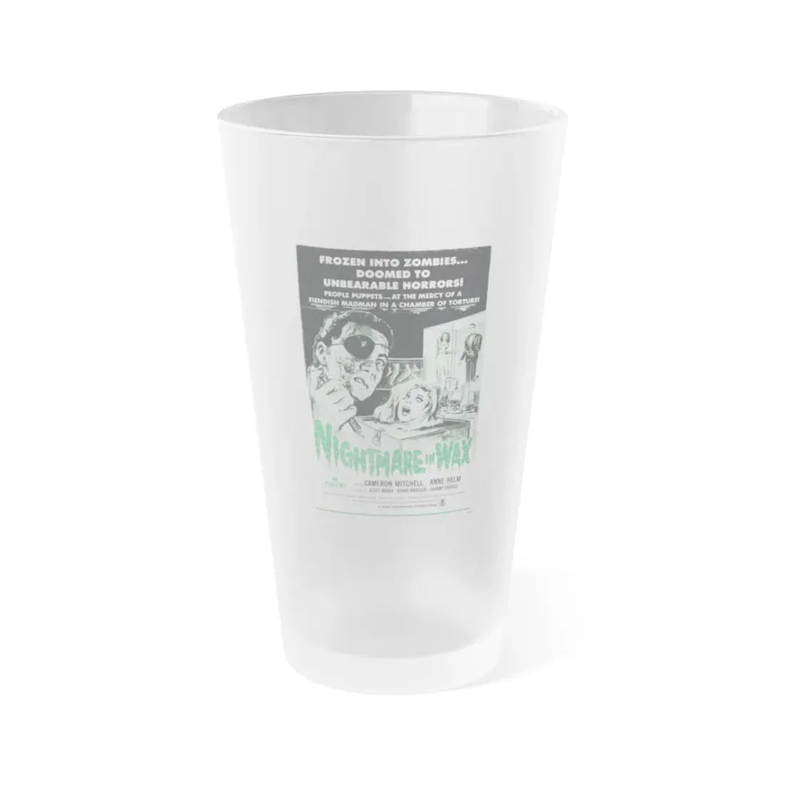 NIGHTMARE IN WAX 1969 Movie Poster - Frosted Pint Glass 16oz 16oz Frosted - Go Mug Yourself