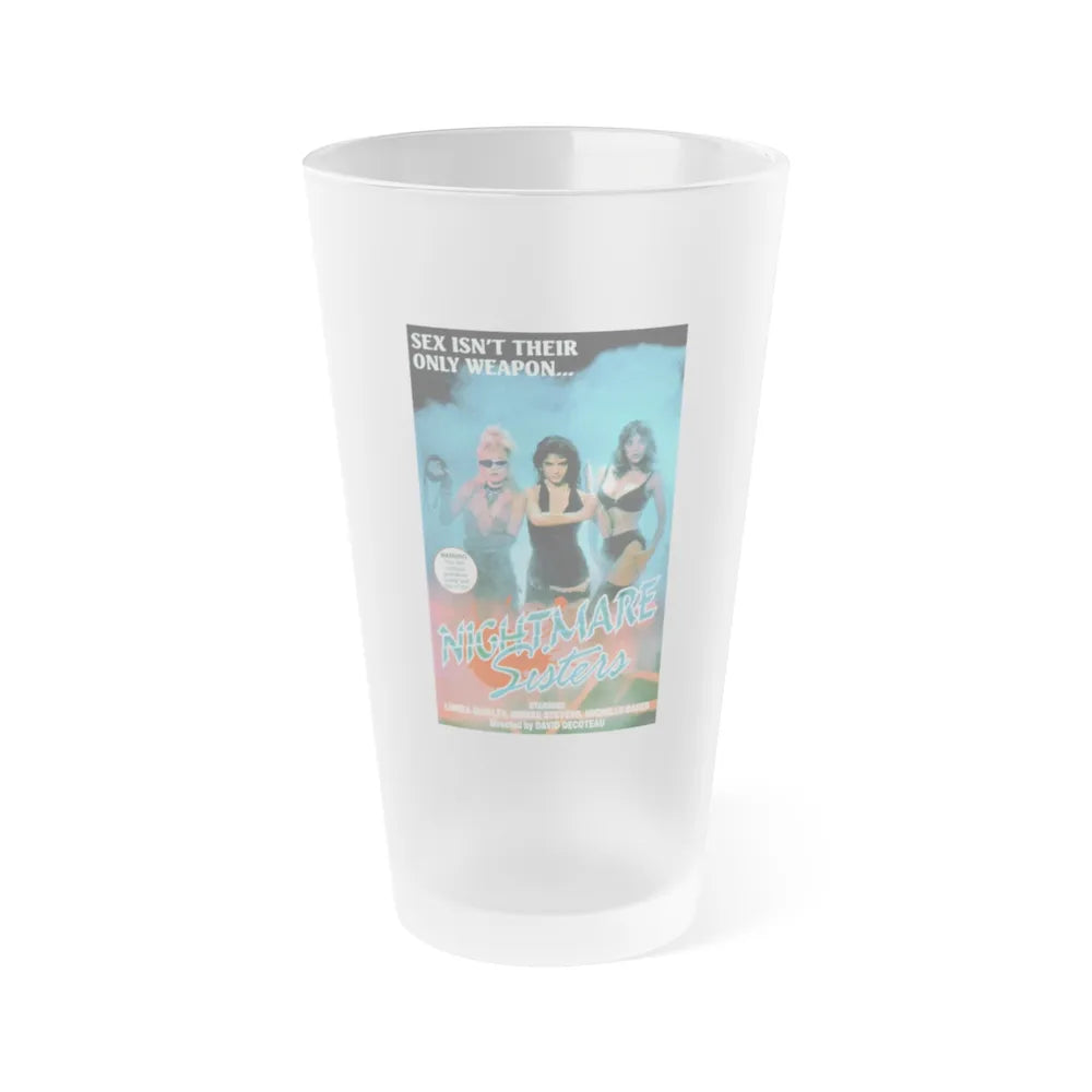 NIGHTMARE SISTERS 1987 Movie Poster - Frosted Pint Glass 16oz-16oz-Frosted-Go Mug Yourself