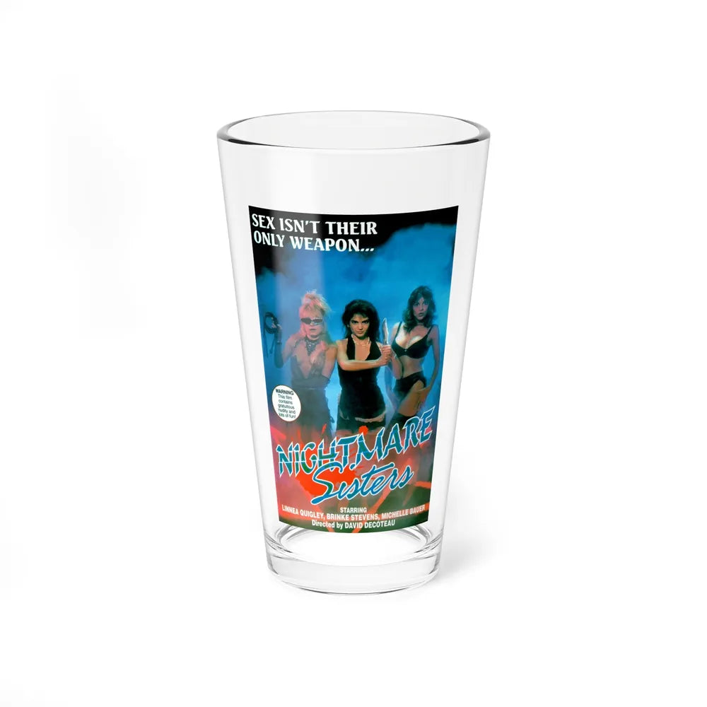 NIGHTMARE SISTERS 1987 Movie Poster - Pint Glass 16oz-16oz-Go Mug Yourself