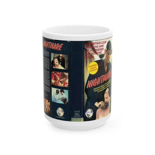 NIGHTMARE (VHS COVER) - White Coffee Mug 15oz - Go Mug Yourself