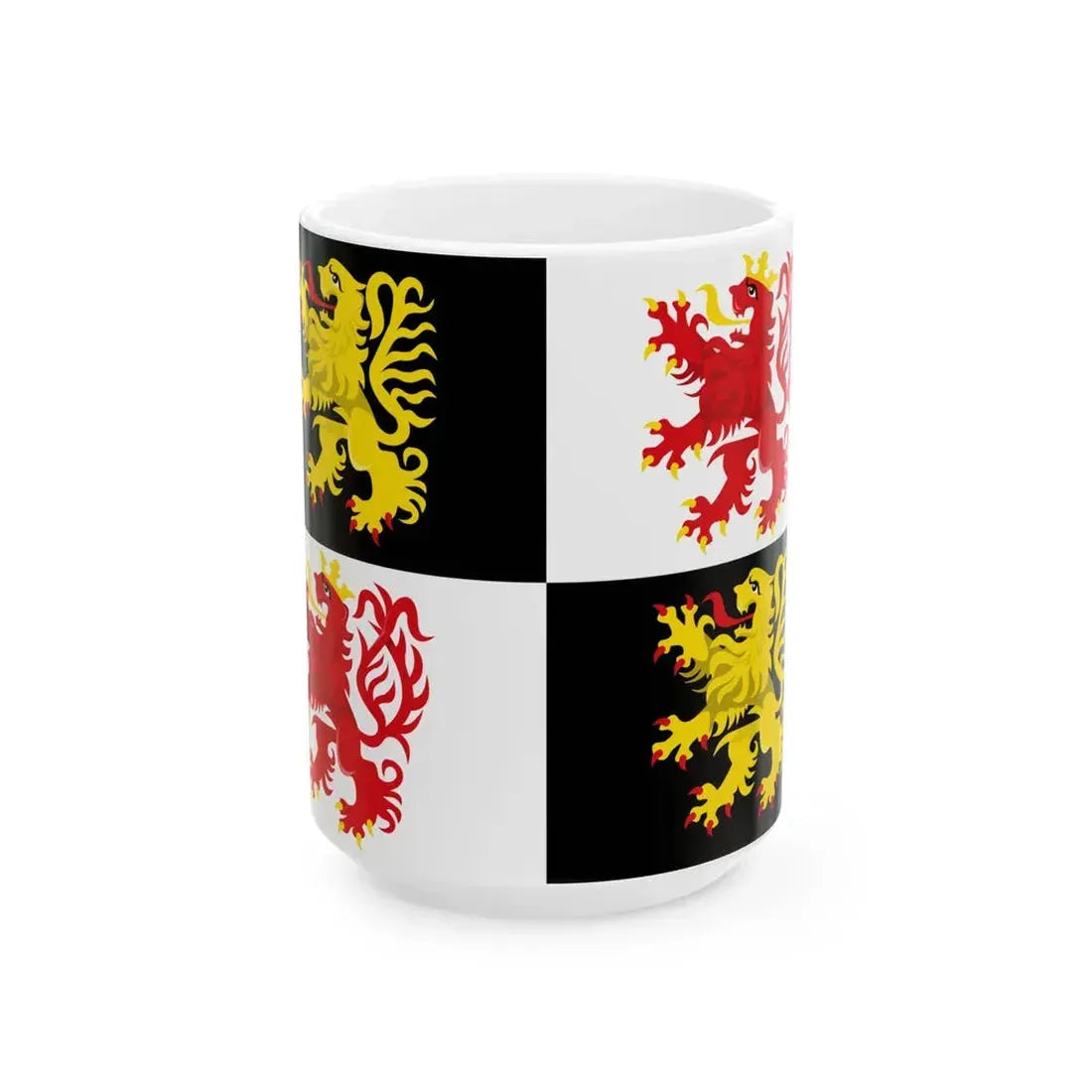Nijlen vlag (Belgium) White Coffee Mug 15oz - Go Mug Yourself