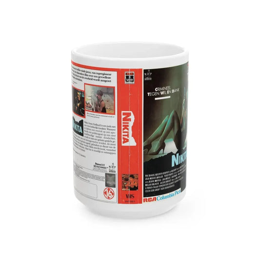 NIKITA (VHS COVER) - White Coffee Mug 15oz - Go Mug Yourself