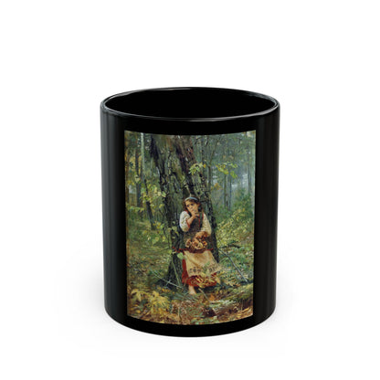 Nikolai Kornilievich Bodarevsky - Deep in the Forest - Black Coffee Mug-11oz-Go Mug Yourself