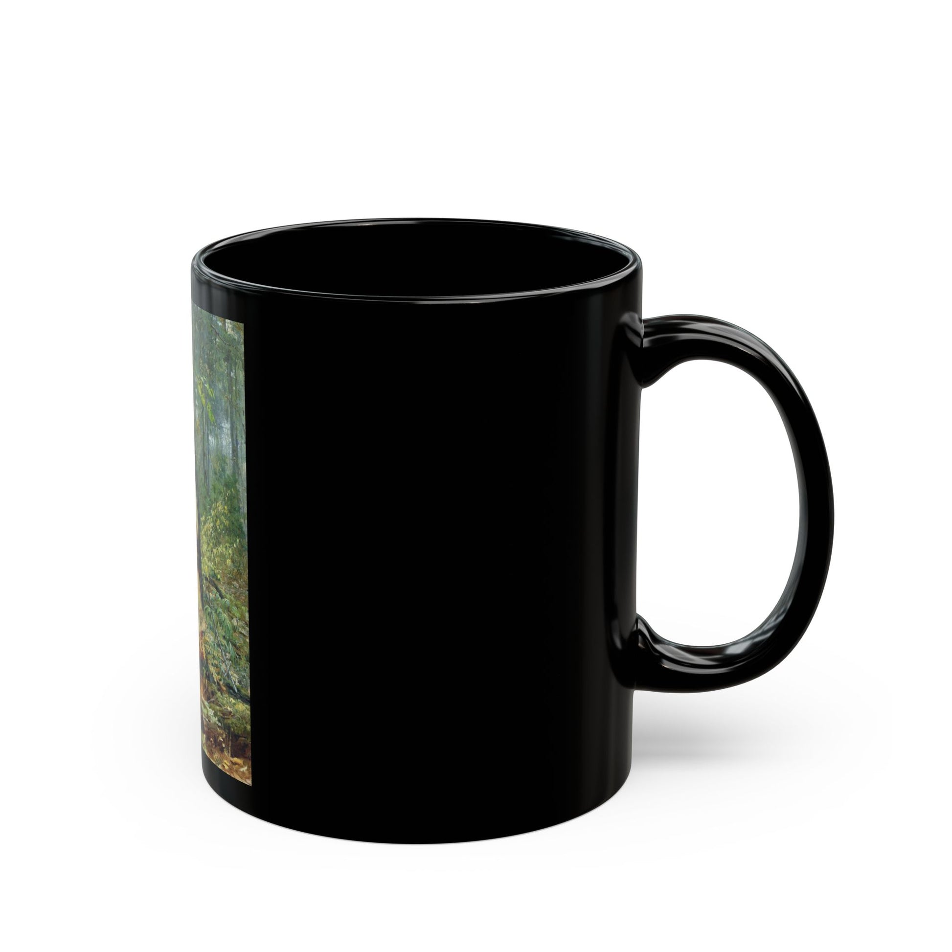 Nikolai Kornilievich Bodarevsky - Deep in the Forest - Black Coffee Mug-Go Mug Yourself