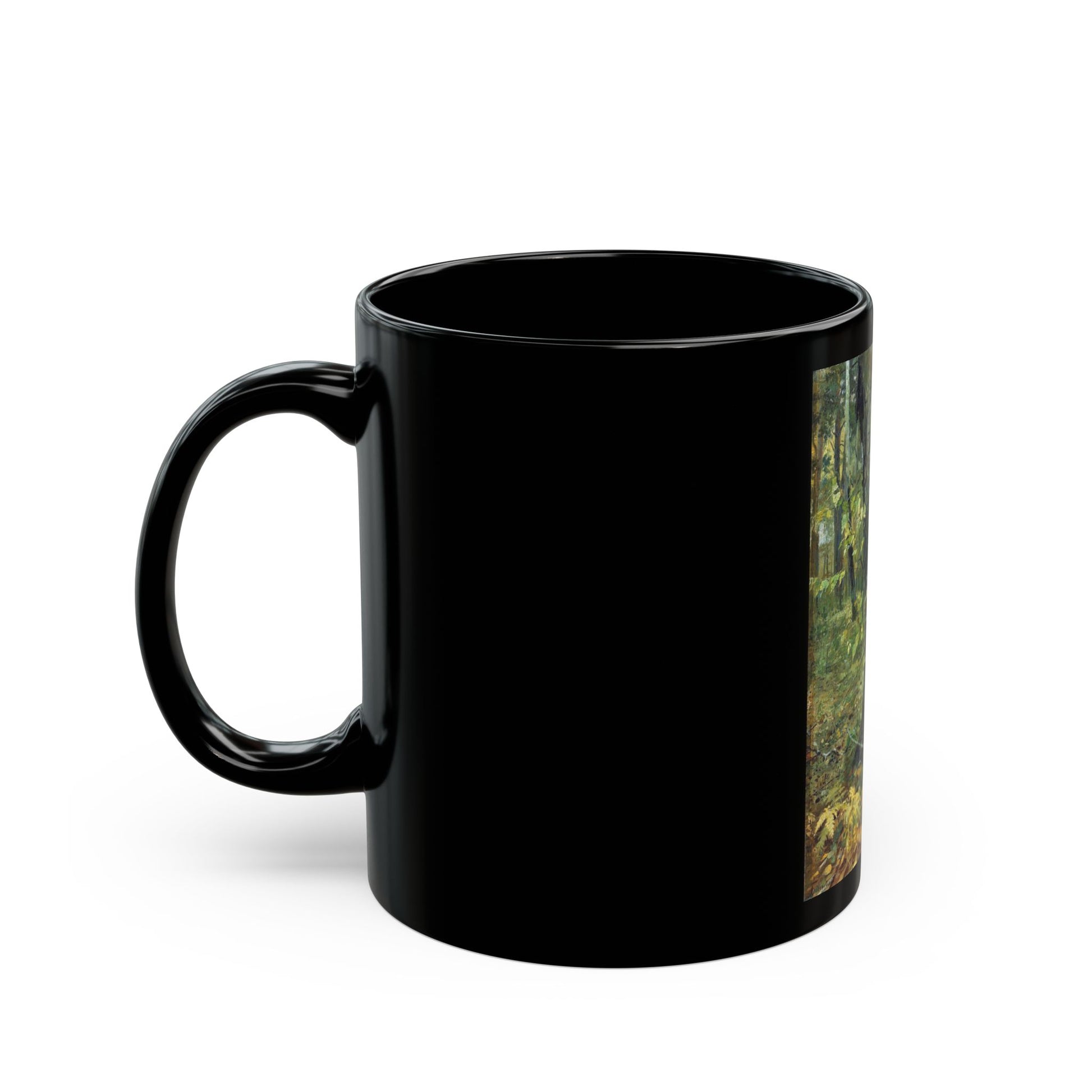 Nikolai Kornilievich Bodarevsky - Deep in the Forest - Black Coffee Mug-Go Mug Yourself