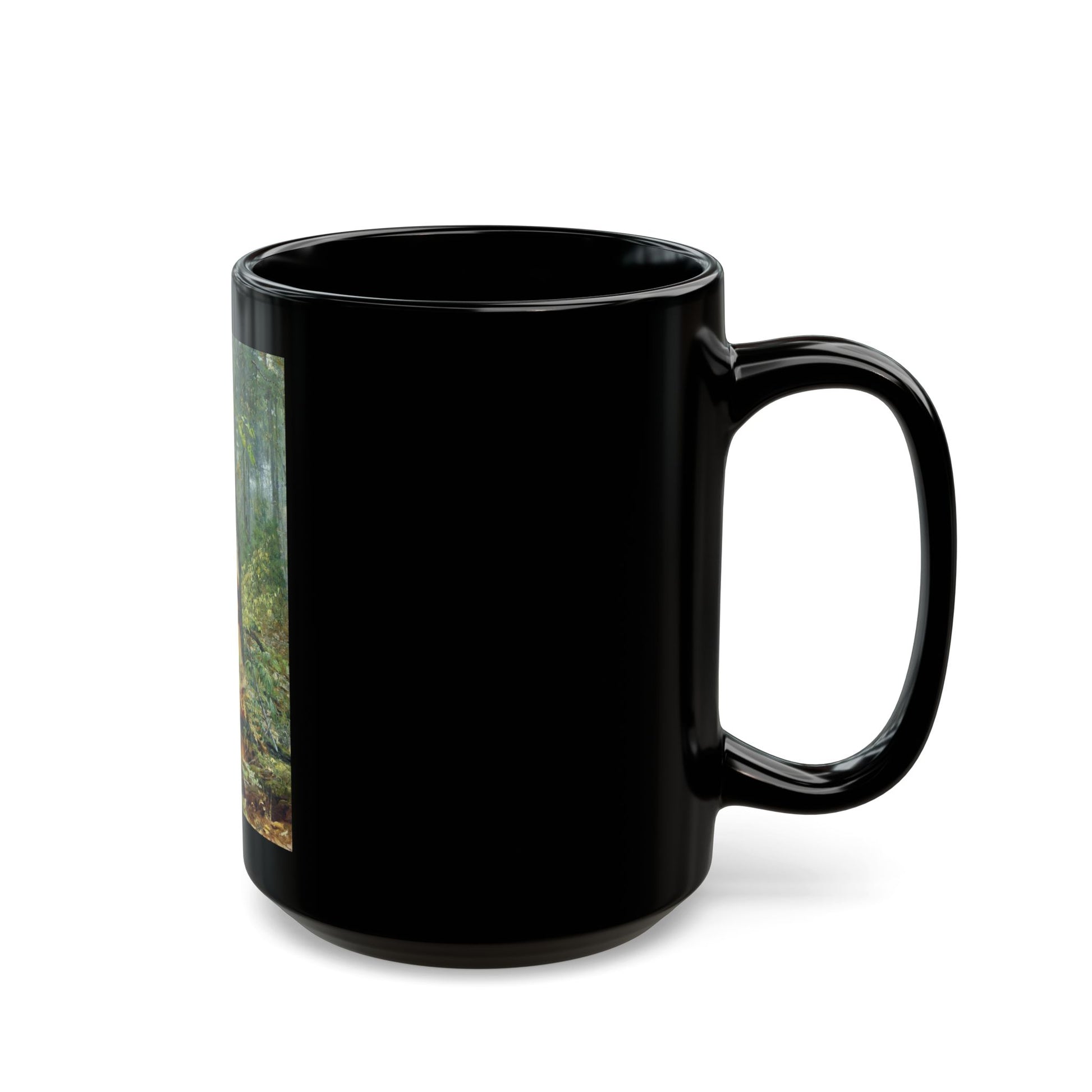 Nikolai Kornilievich Bodarevsky - Deep in the Forest - Black Coffee Mug-Go Mug Yourself