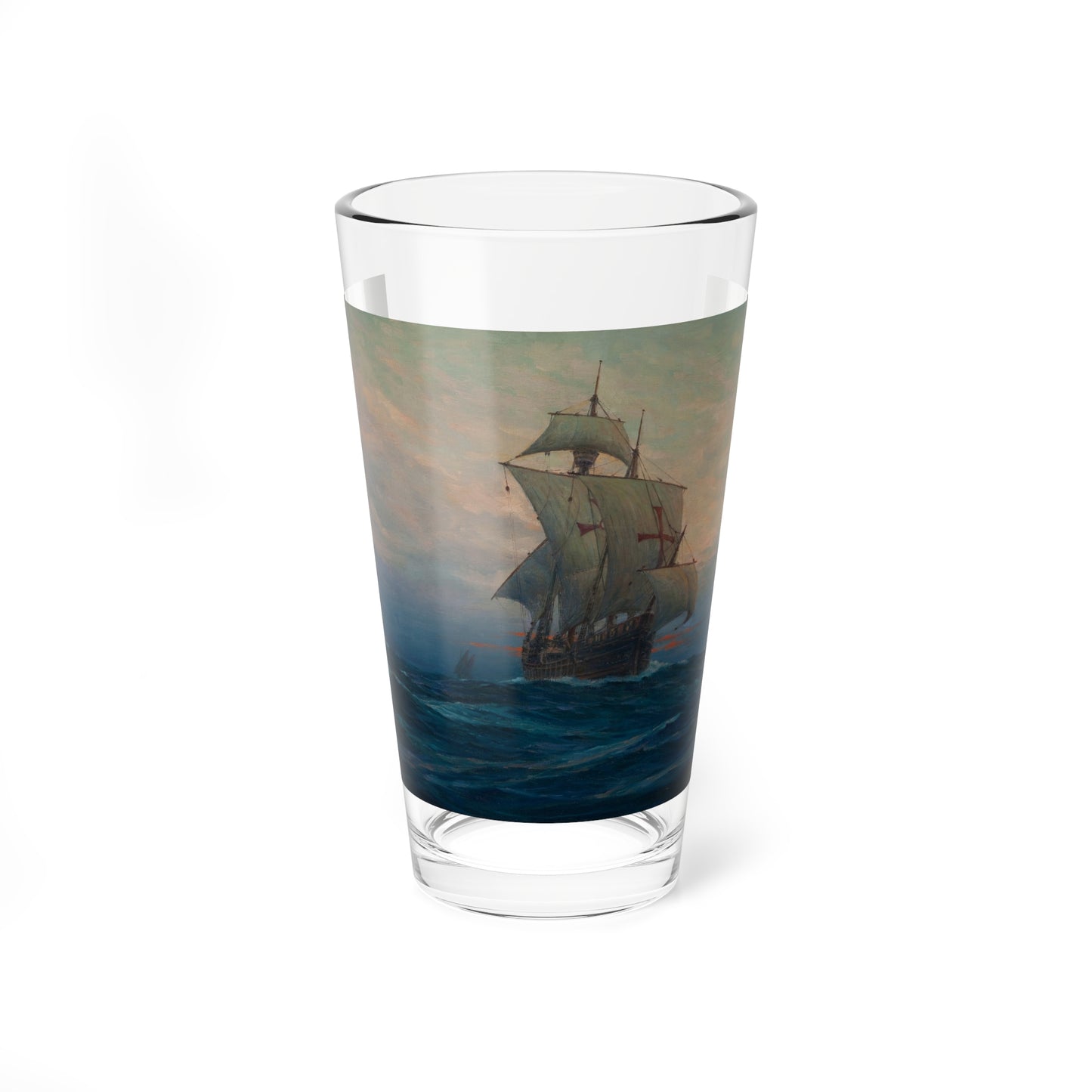 Nina', 'Pinta' and the 'Santa Maria' (Magazine Illustration) Pint Glass 16oz-16oz-Go Mug Yourself