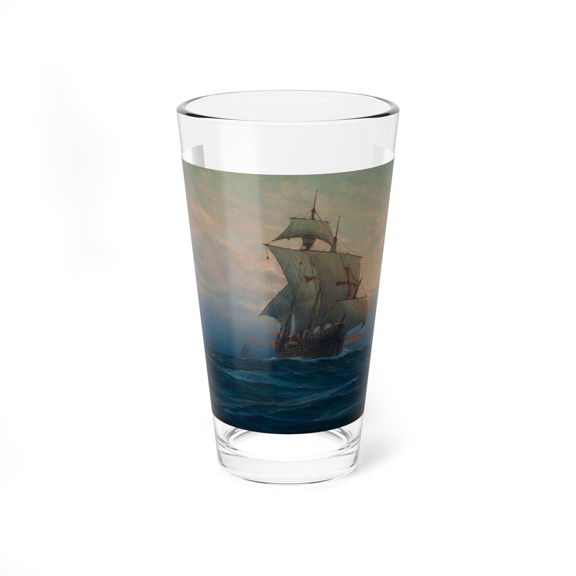 Nina', 'Pinta' and the 'Santa Maria' (Magazine Illustration) Pint Glass 16oz-16oz-Go Mug Yourself