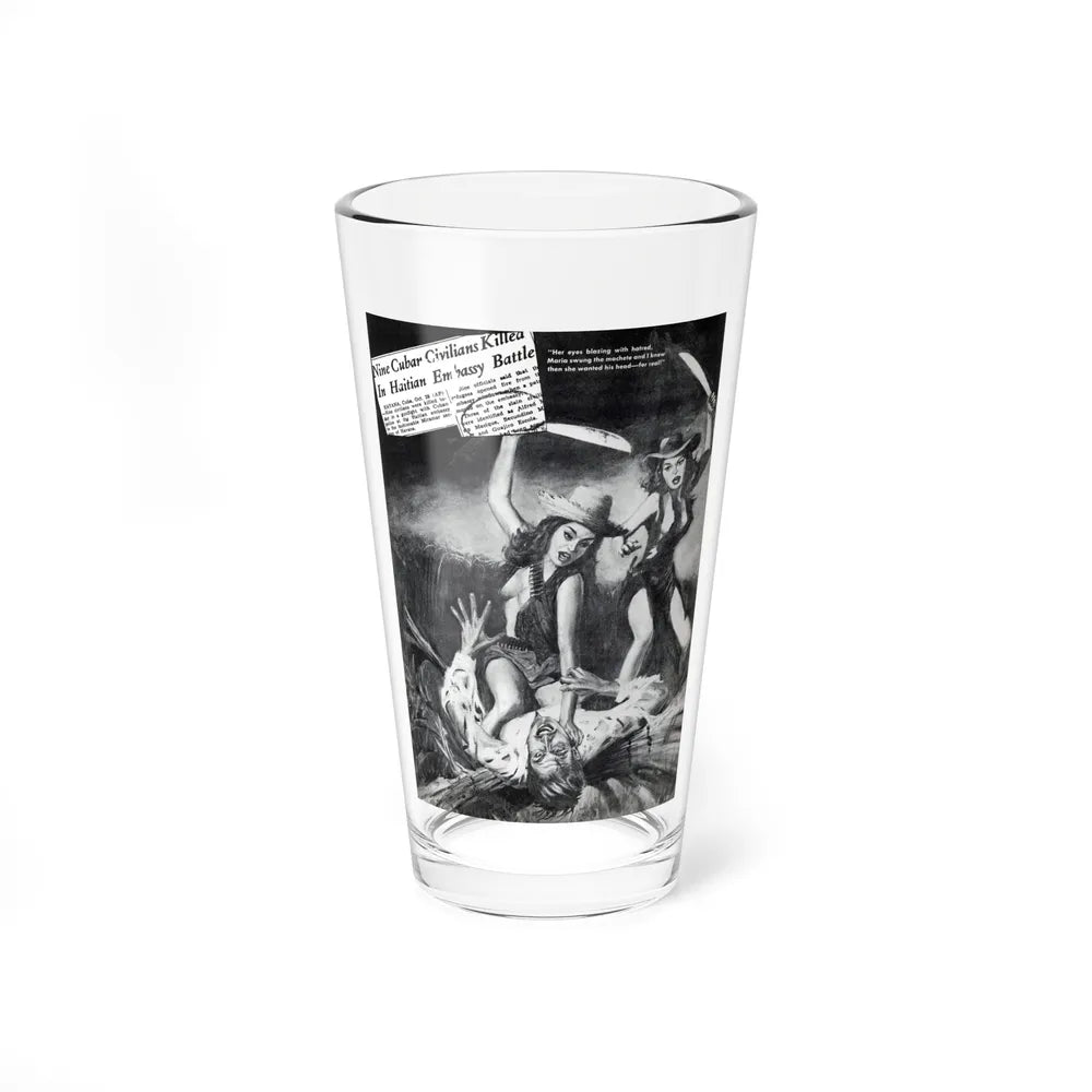 Nine Cubar Civilians Killed In Haitian Embassy Battle, Rage magazine, Dec 1961 (Magazine Illustration) Pint Glass 16oz-16oz-Go Mug Yourself