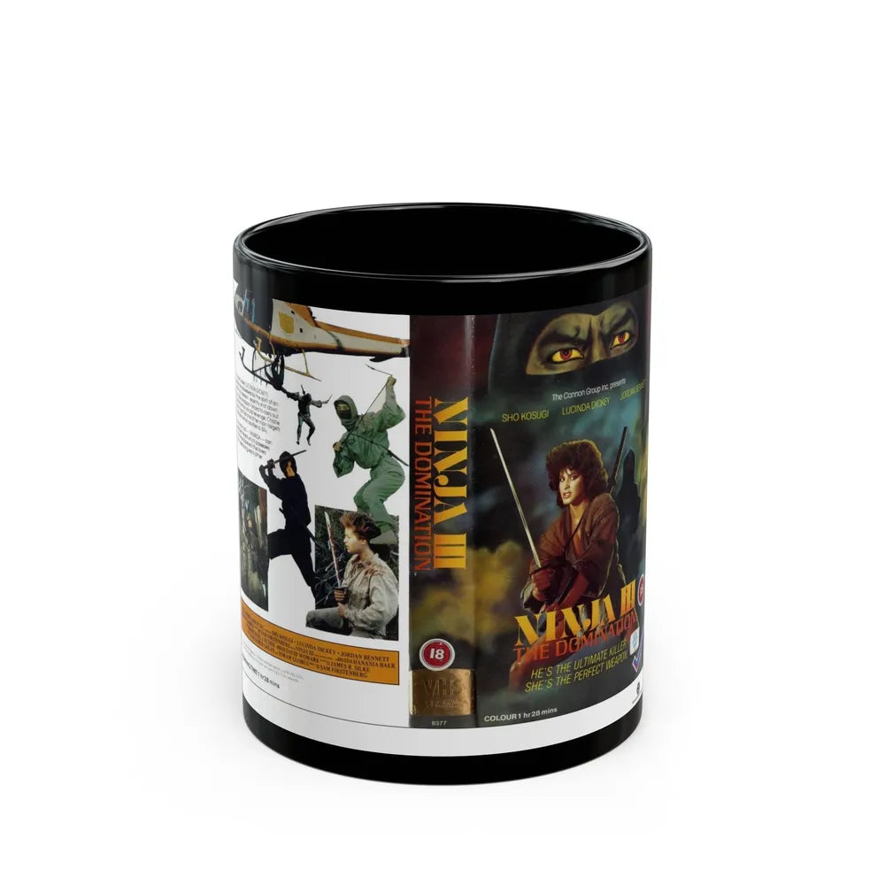 NINJA 3 THE DOMINATION (VHS COVER) - Black Coffee Mug-11oz-Go Mug Yourself