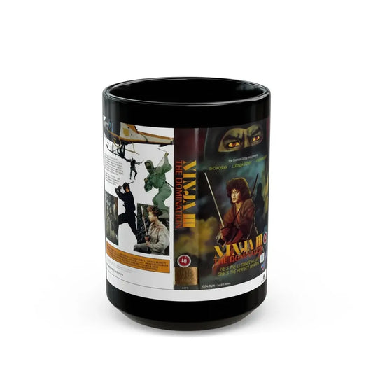 NINJA 3 THE DOMINATION (VHS COVER) - Black Coffee Mug 15oz - Go Mug Yourself
