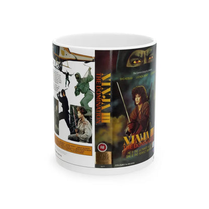 NINJA 3 THE DOMINATION (VHS COVER) - White Coffee Mug-11oz-Go Mug Yourself