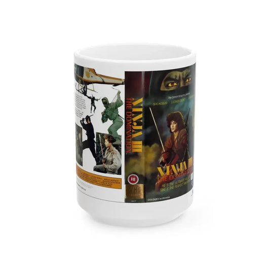 NINJA 3 THE DOMINATION (VHS COVER) - White Coffee Mug 15oz - Go Mug Yourself