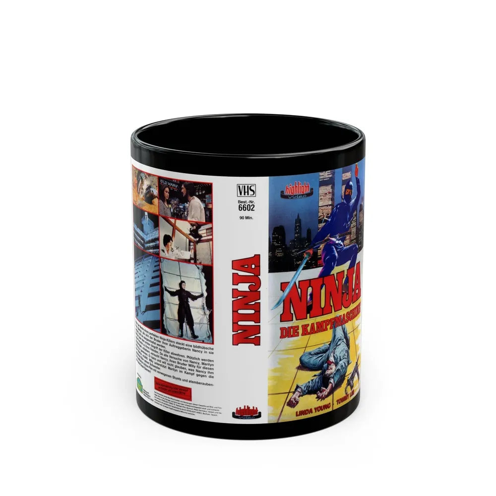 NINJA APOCALYPSE GERMAN (VHS COVER) - Black Coffee Mug-11oz-Go Mug Yourself