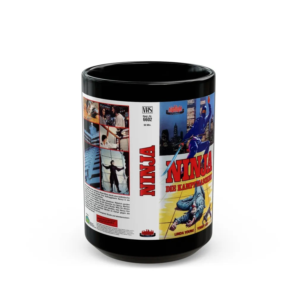 NINJA APOCALYPSE GERMAN (VHS COVER) - Black Coffee Mug-15oz-Go Mug Yourself