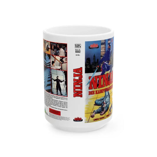 NINJA APOCALYPSE GERMAN (VHS COVER) - White Coffee Mug 15oz - Go Mug Yourself