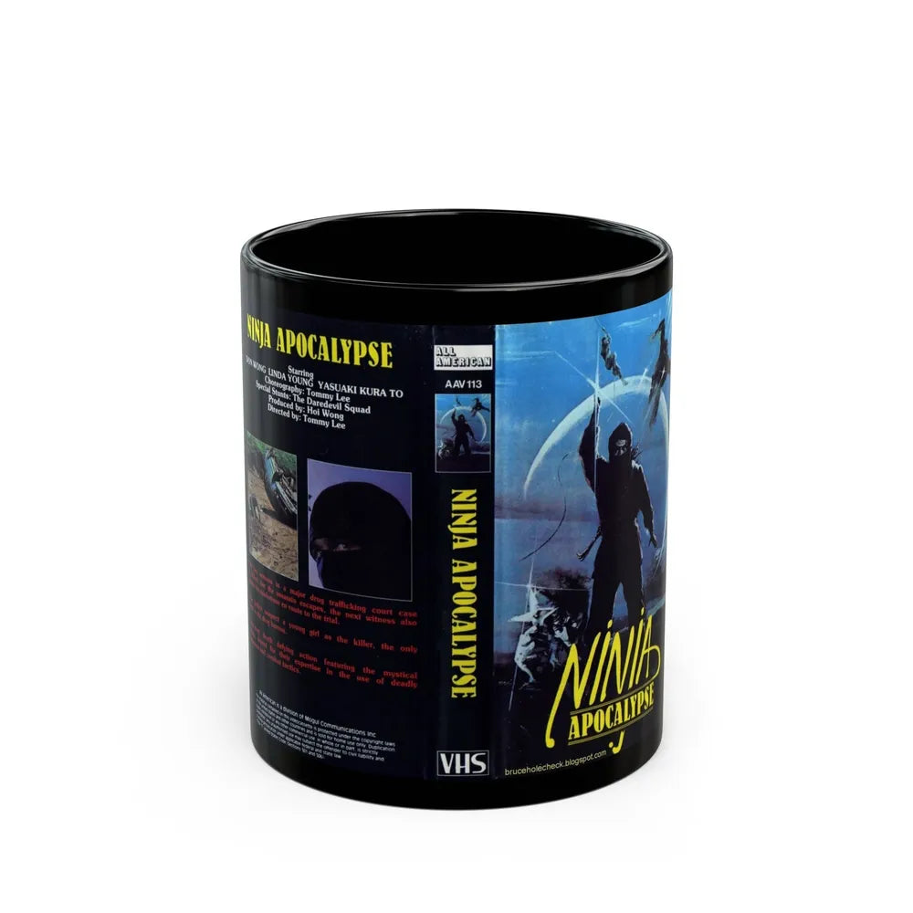 NINJA APOCALYPSE (VHS COVER) - Black Coffee Mug-11oz-Go Mug Yourself