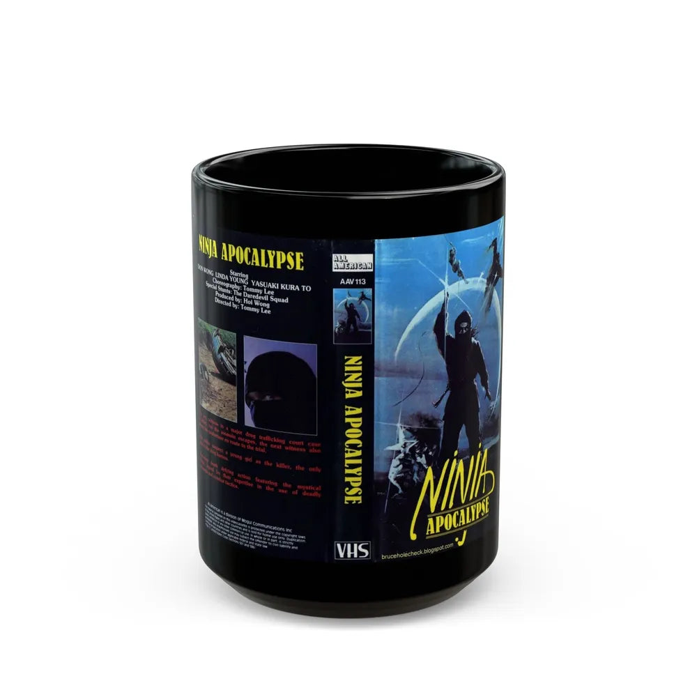 NINJA APOCALYPSE (VHS COVER) - Black Coffee Mug-15oz-Go Mug Yourself