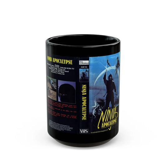 NINJA APOCALYPSE (VHS COVER) - Black Coffee Mug-15oz-Go Mug Yourself