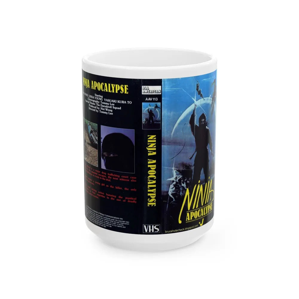 NINJA APOCALYPSE (VHS COVER) - White Coffee Mug-15oz-Go Mug Yourself