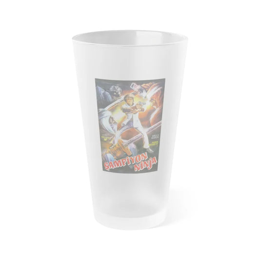 NINJA CHAMPION 1986 Movie Poster - Frosted Pint Glass 16oz-16oz-Frosted-Go Mug Yourself