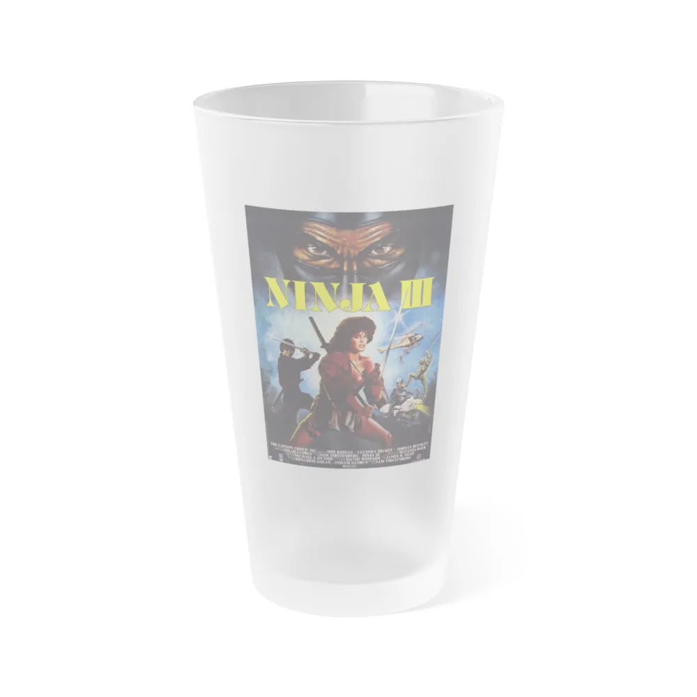 NINJA III 1984 Movie Poster - Frosted Pint Glass 16oz-16oz-Frosted-Go Mug Yourself