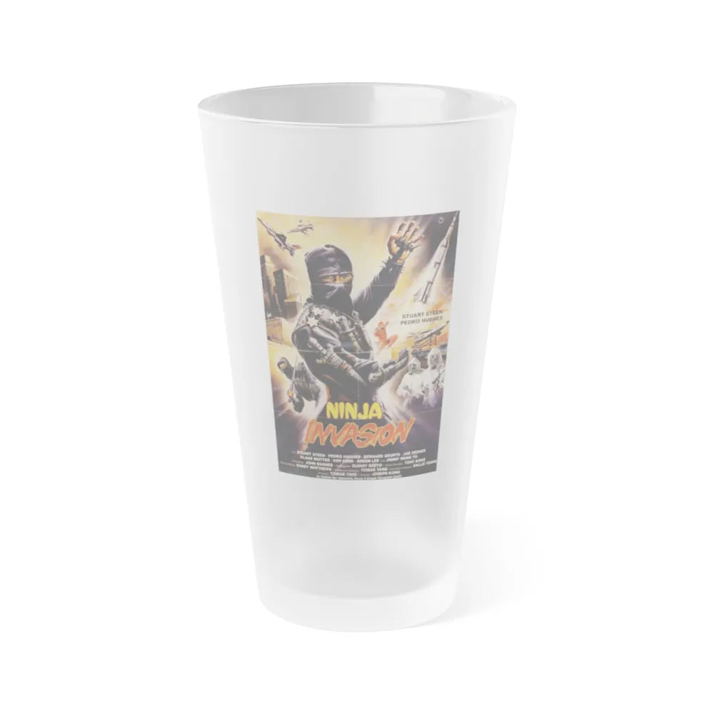 NINJA INVASION (THUNDERING NINJA) 1987 Movie Poster - Frosted Pint Glass 16oz-16oz-Frosted-Go Mug Yourself