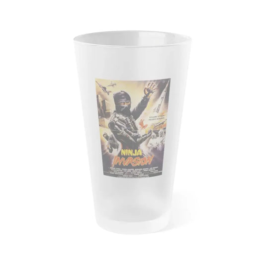 NINJA INVASION (THUNDERING NINJA) 1987 Movie Poster - Frosted Pint Glass 16oz 16oz Frosted - Go Mug Yourself