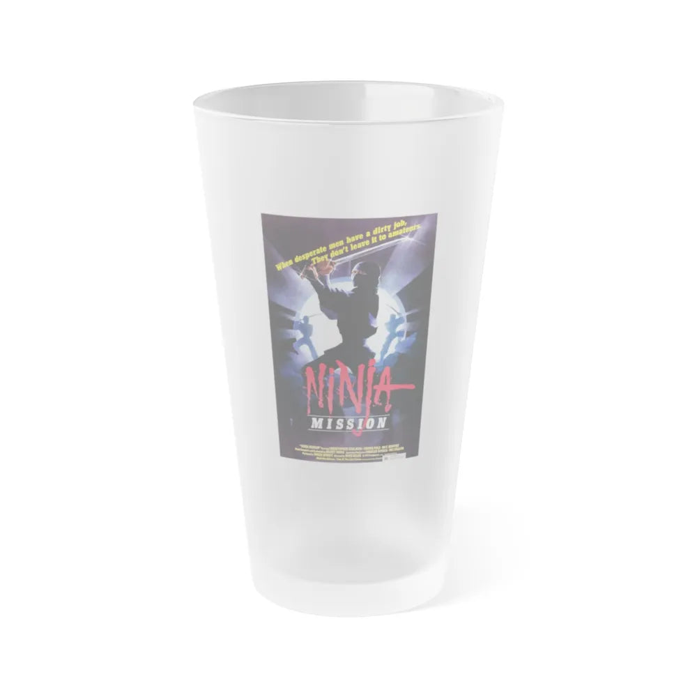 NINJA MISSION (2) 1984 Movie Poster - Frosted Pint Glass 16oz-16oz-Frosted-Go Mug Yourself