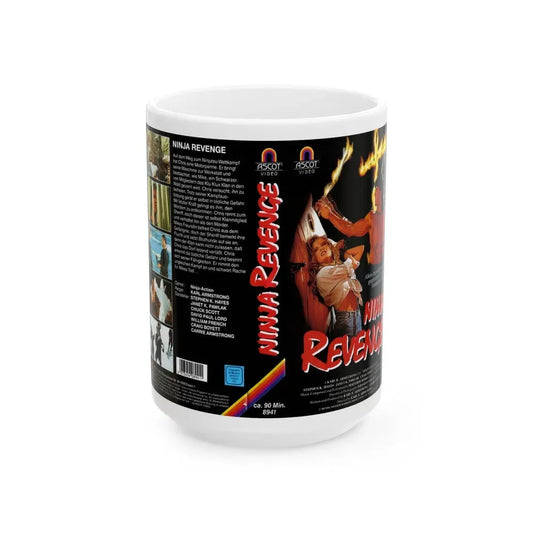 NINJA REVENGE (VHS COVER) - White Coffee Mug 15oz - Go Mug Yourself