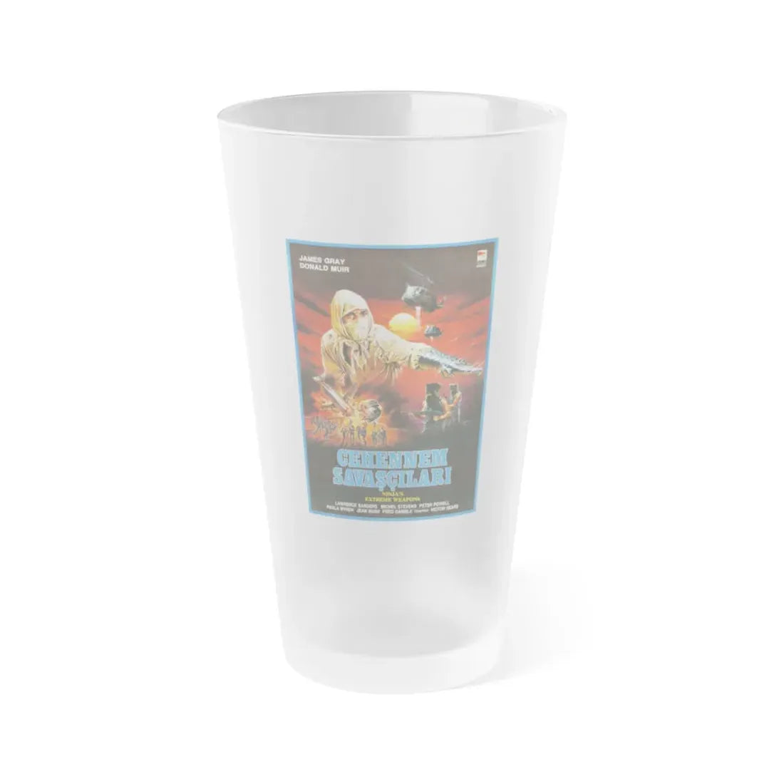 NINJA'S EXTREME WEAPONS 1988 Movie Poster - Frosted Pint Glass 16oz 16oz Frosted - Go Mug Yourself