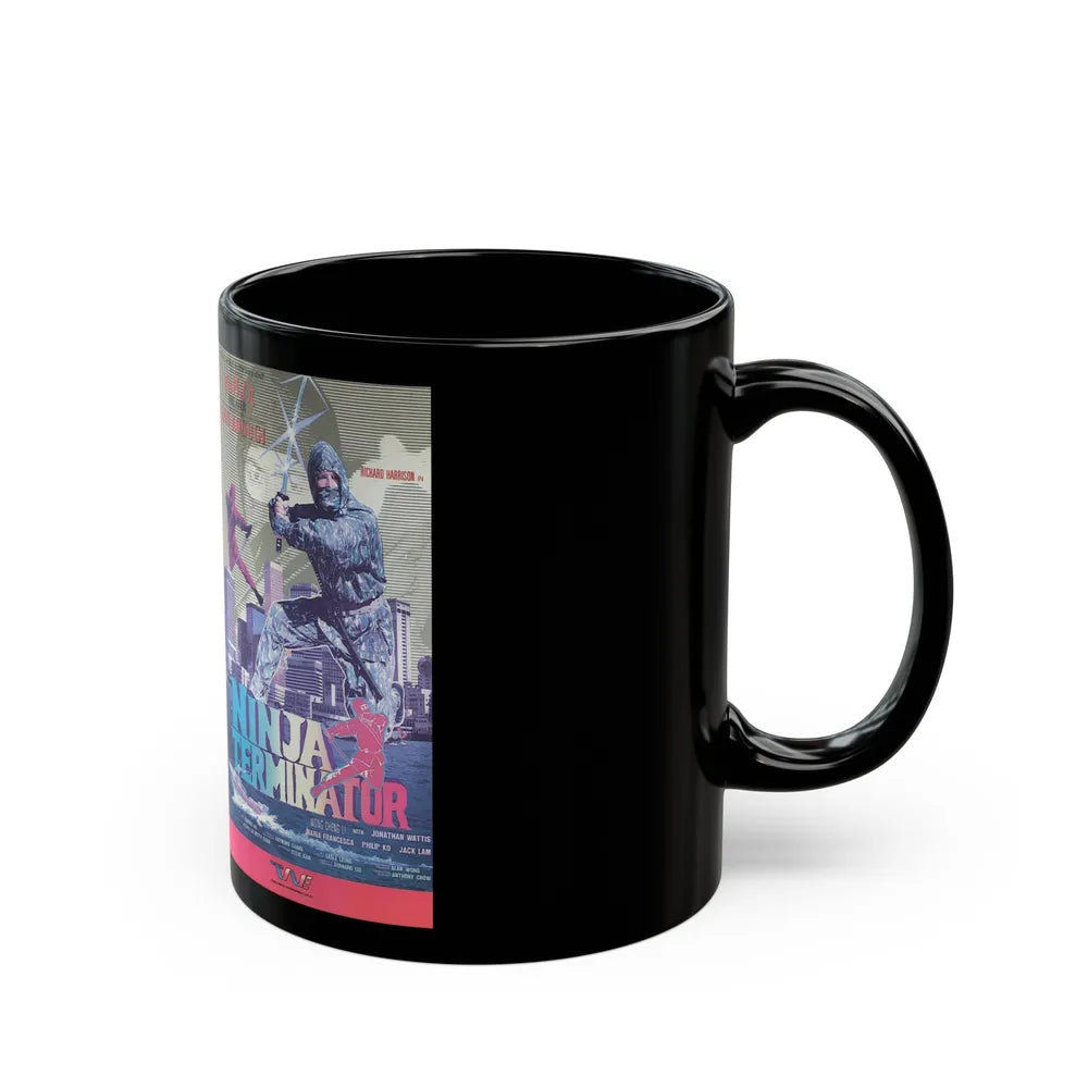 NINJA TERMINATOR (VHS COVER) - Black Coffee Mug-Go Mug Yourself