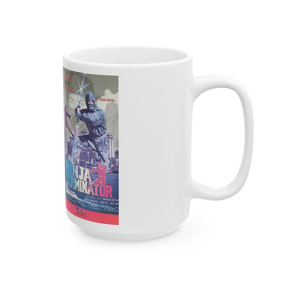 NINJA TERMINATOR (VHS COVER) - White Coffee Mug-Go Mug Yourself