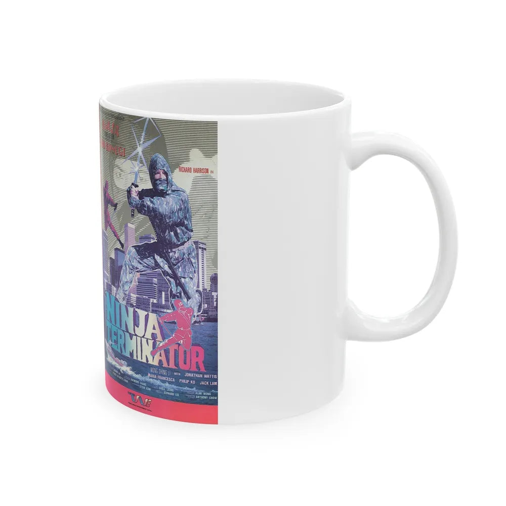 NINJA TERMINATOR (VHS COVER) - White Coffee Mug-Go Mug Yourself