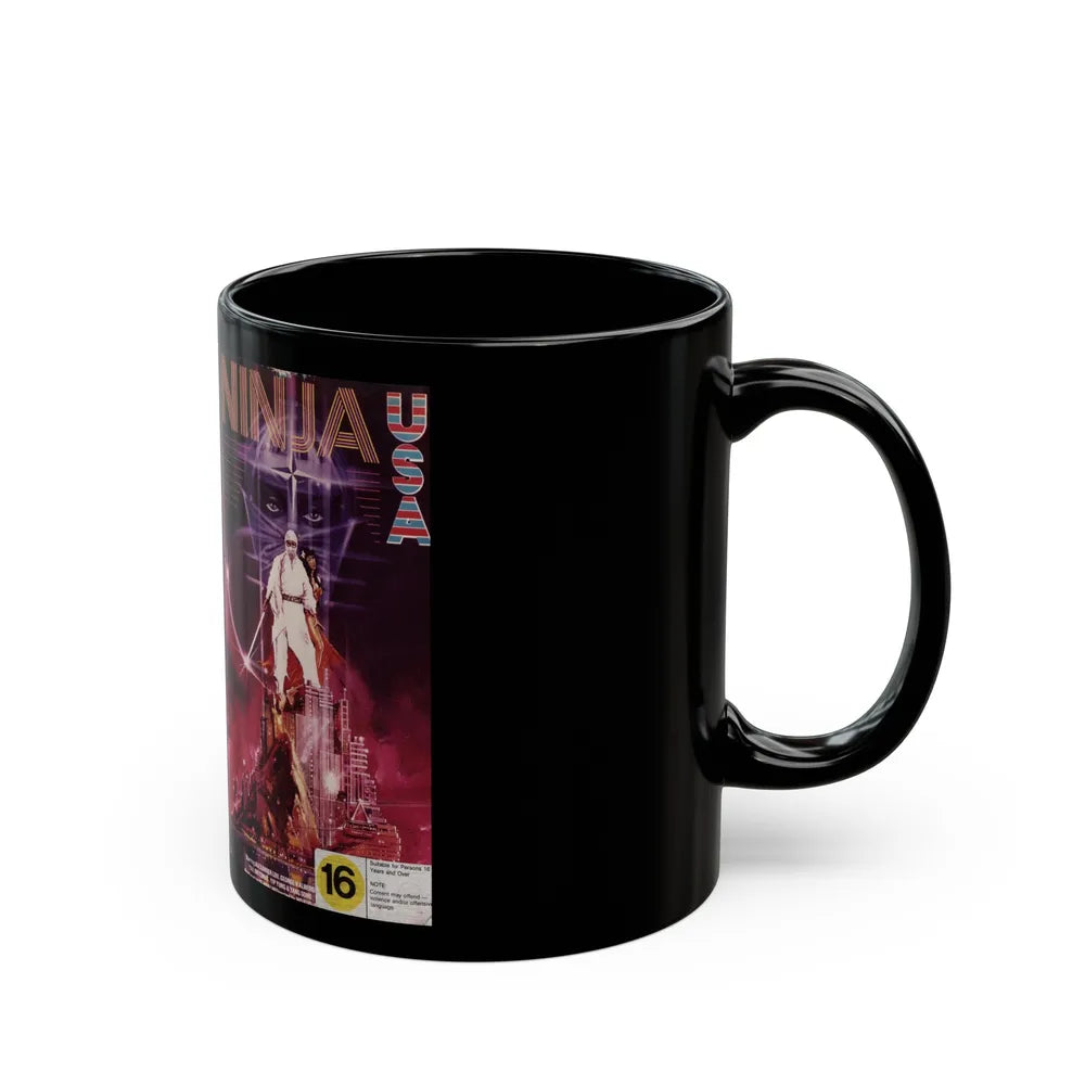 NINJA USA (VHS COVER) - Black Coffee Mug-Go Mug Yourself