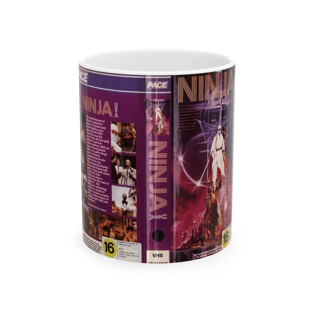 NINJA USA (VHS COVER) - White Coffee Mug-11oz-Go Mug Yourself