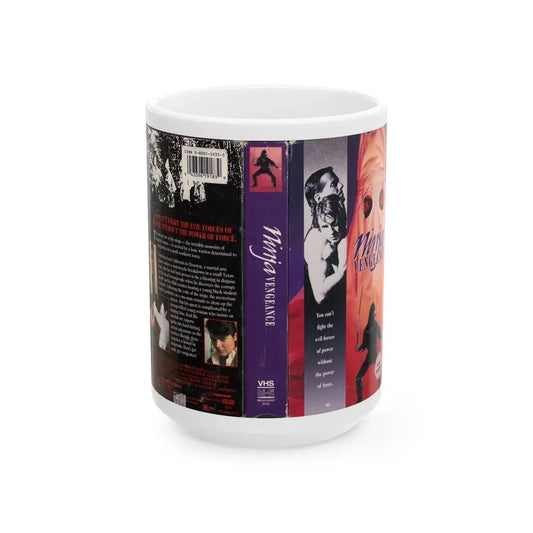 NINJA VENGEANCE (VHS COVER) - White Coffee Mug 15oz - Go Mug Yourself