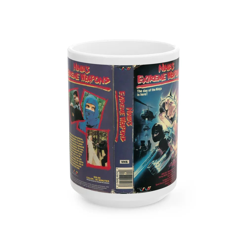 NINJAS EXTREME WEAPONS (VHS COVER) - White Coffee Mug-15oz-Go Mug Yourself