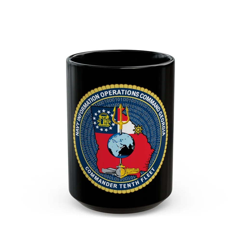 NIOC Georgia Commander Tenth Fleet (U.S. Navy) Black Coffee Mug-15oz-Go Mug Yourself