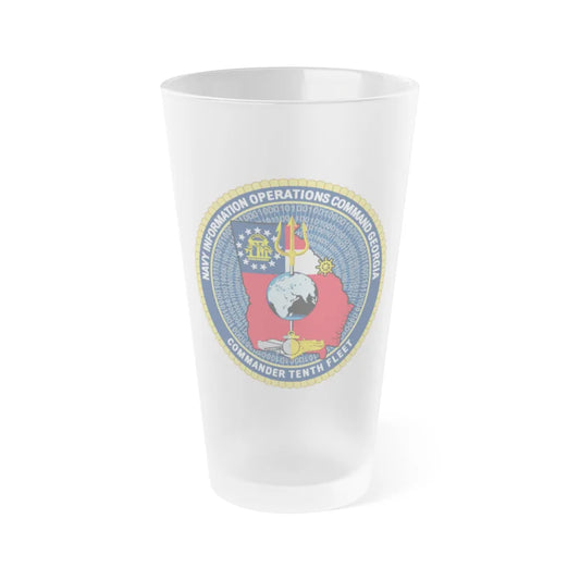 NIOC Georgia Commander Tenth Fleet (U.S. Navy) Frosted Pint Glass 16oz-Go Mug Yourself