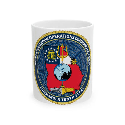 NIOC Georgia Commander Tenth Fleet (U.S. Navy) White Coffee Mug-11oz-Go Mug Yourself