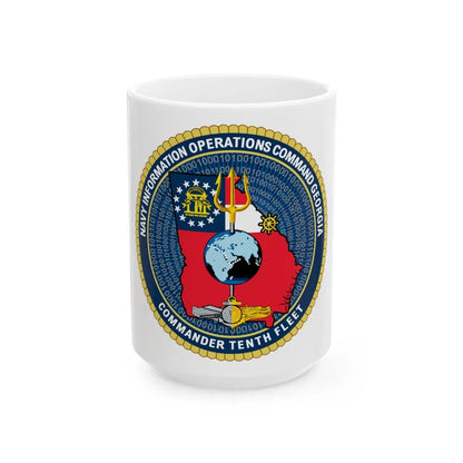 NIOC Georgia Commander Tenth Fleet (U.S. Navy) White Coffee Mug-15oz-Go Mug Yourself