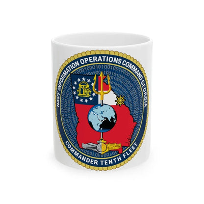 NIOC Georgia Commander Tenth Fleet (U.S. Navy) White Coffee Mug 11oz - Go Mug Yourself