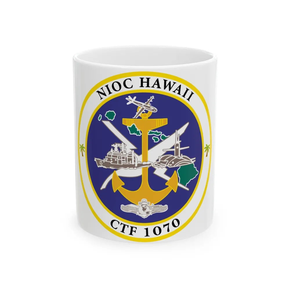 NIOC Hawaii CFT 1070 (U.S. Navy) White Coffee Mug-11oz-Go Mug Yourself