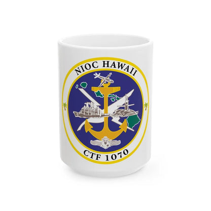 NIOC Hawaii CFT 1070 (U.S. Navy) White Coffee Mug-15oz-Go Mug Yourself