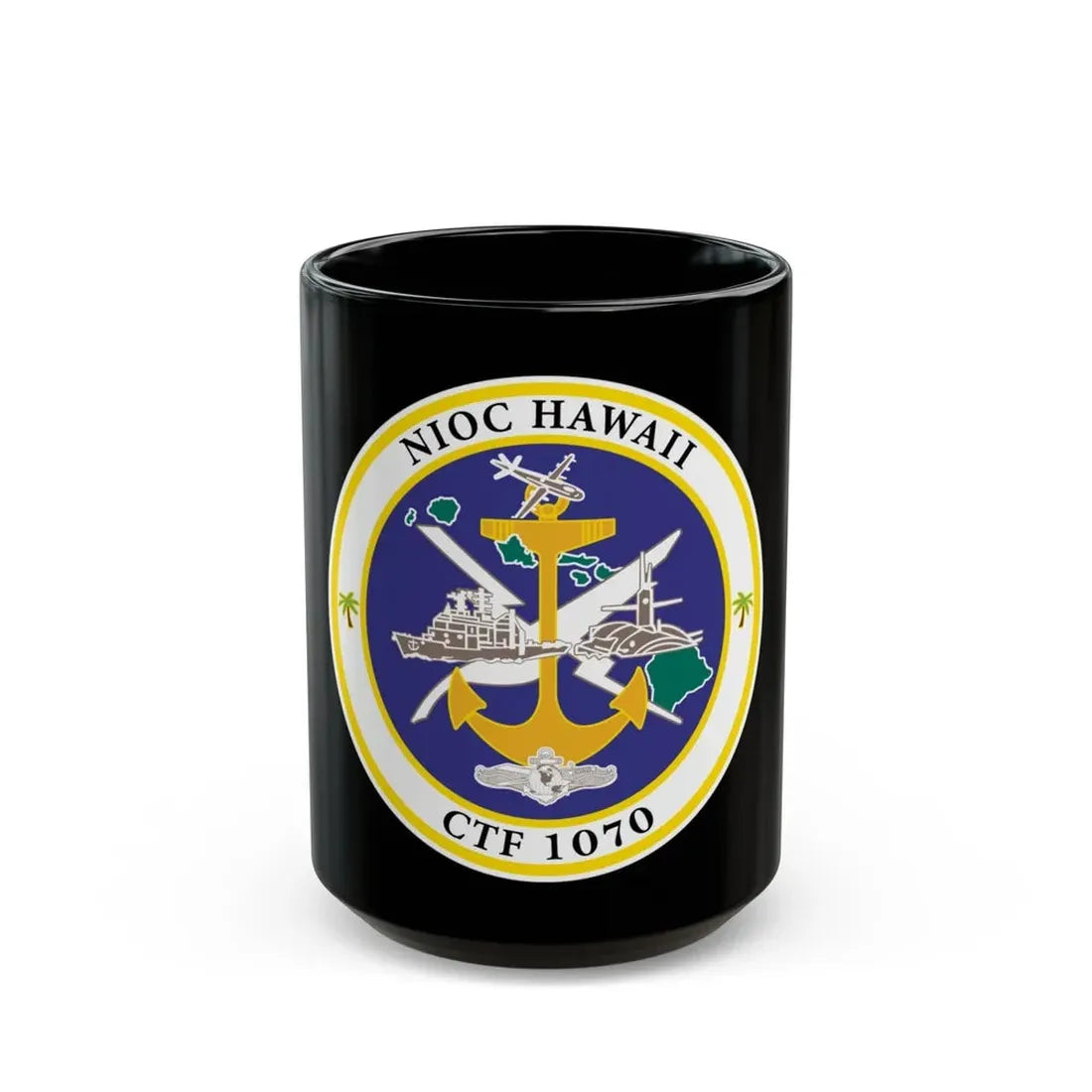 NIOC Hawaii CFT 1070 (U.S. Navy) Black Coffee Mug 15oz - Go Mug Yourself
