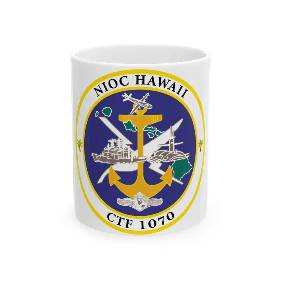 NIOC Hawaii CFT 1070 (U.S. Navy) White Coffee Mug 11oz - Go Mug Yourself